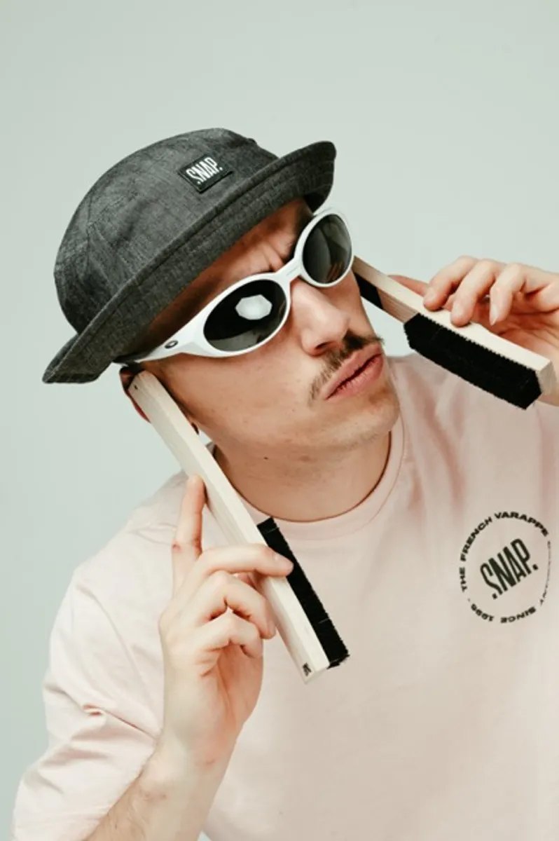 Snap Bucket Hat black denim