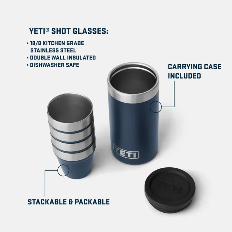 Yeti Shot Glasses & Case black
