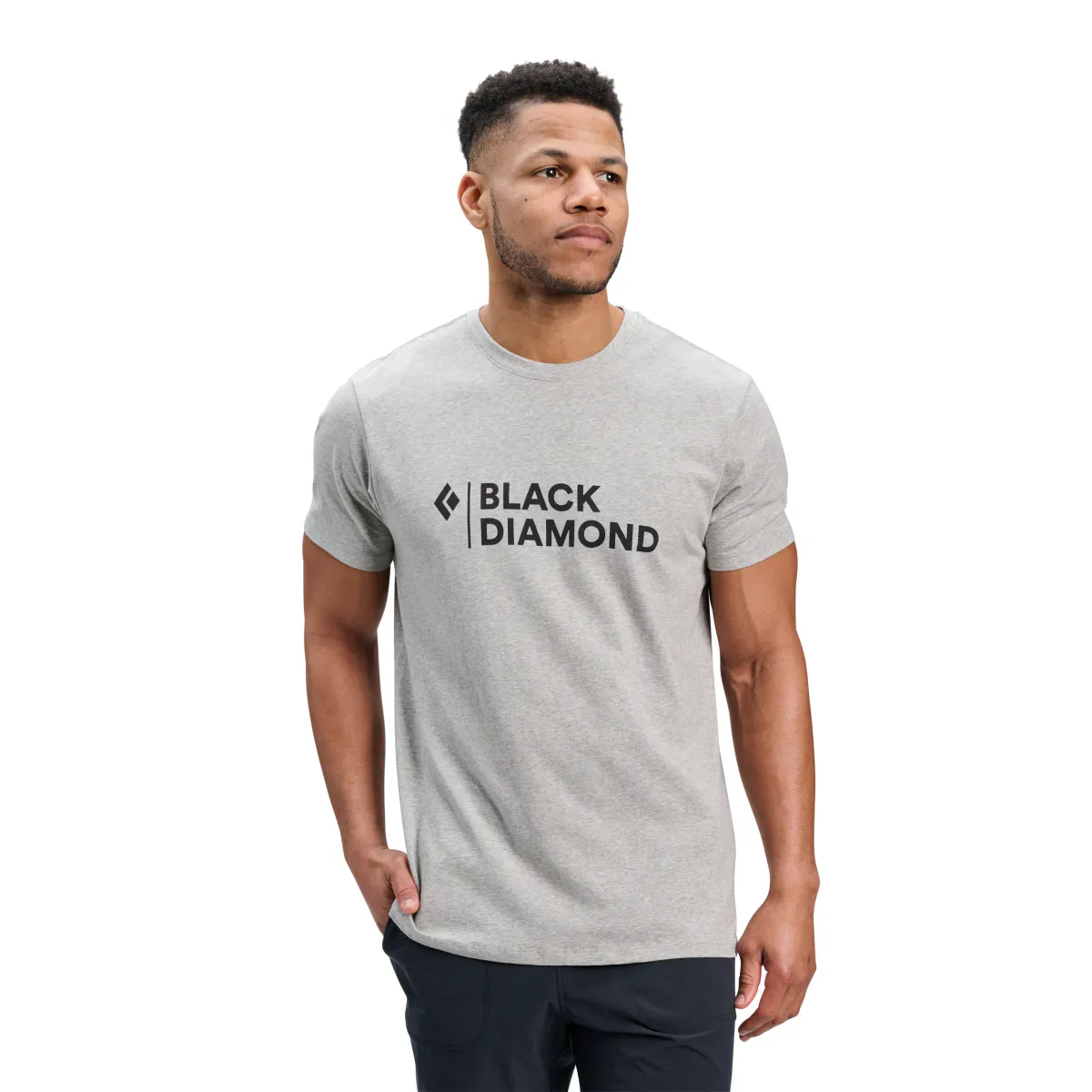 Black Diamond Stacked Logo Tee M's nickel heather 