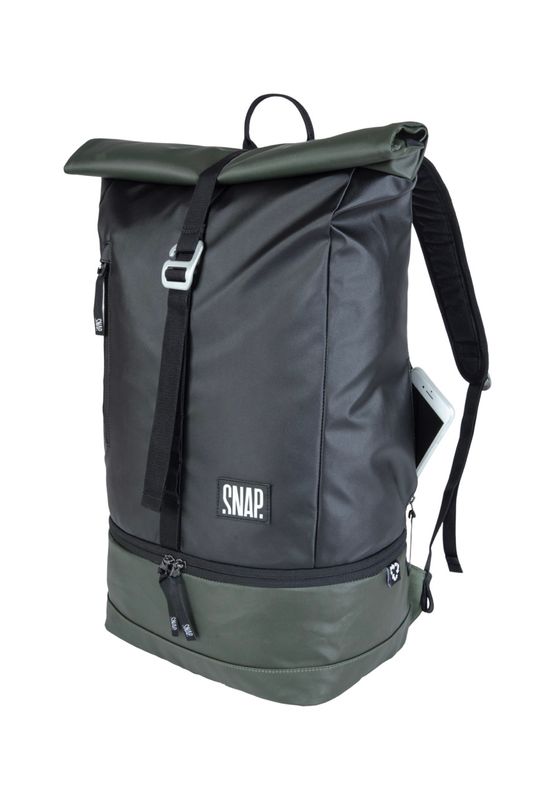 Snap Roll Top 25L black & dark khaki