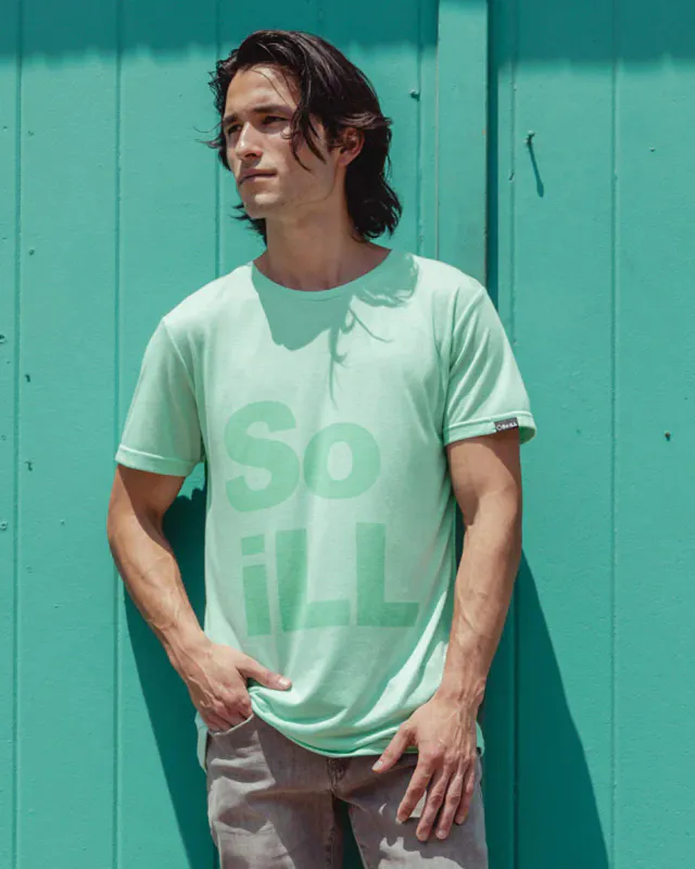 So iLL Stacked Logo Tee seafoam