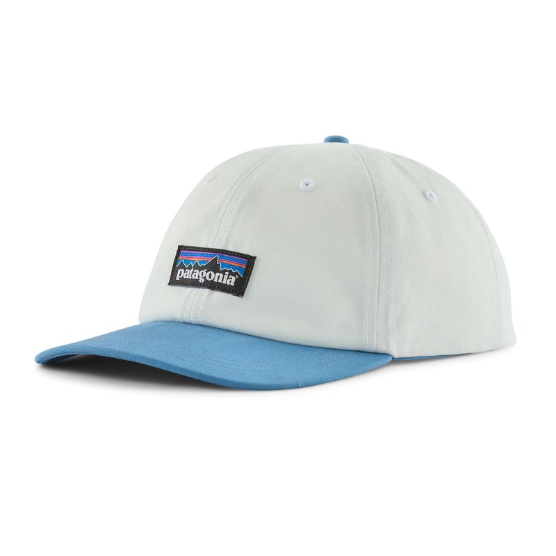 Patagonia P-6 Label Trad Cap birch white w/shore blue